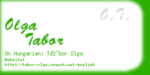 olga tabor business card